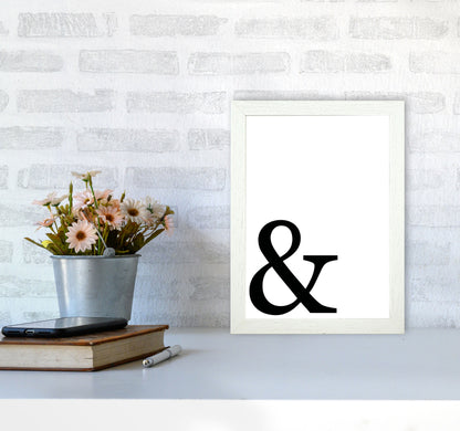 Ampersand Framed Typography Wall Art Print A4 Oak Frame
