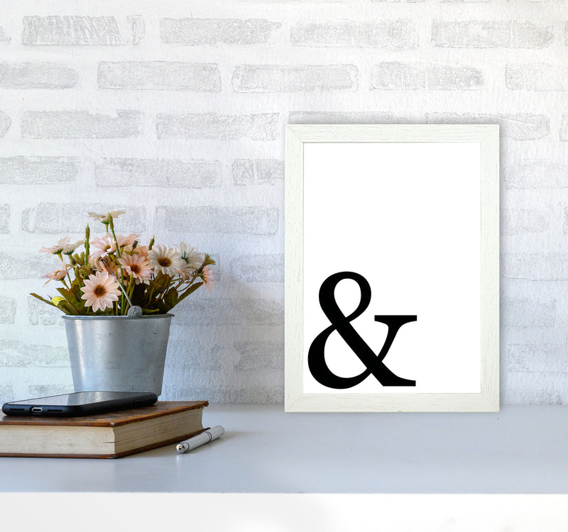 Ampersand Framed Typography Wall Art Print A4 Oak Frame
