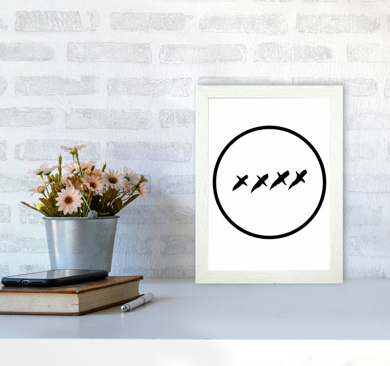XXXX Kisses Modern Print A4 Oak Frame