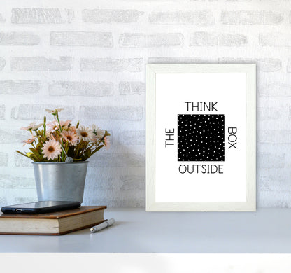 Think Outside The Box Modern Print A4 Oak Frame