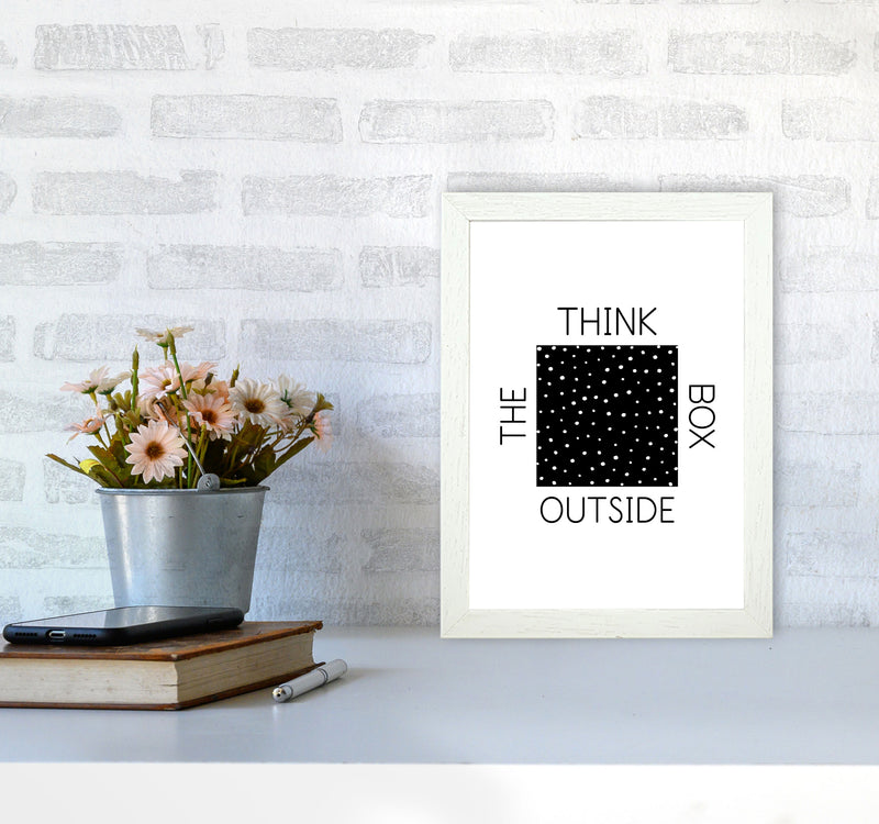 Think Outside The Box Modern Print A4 Oak Frame
