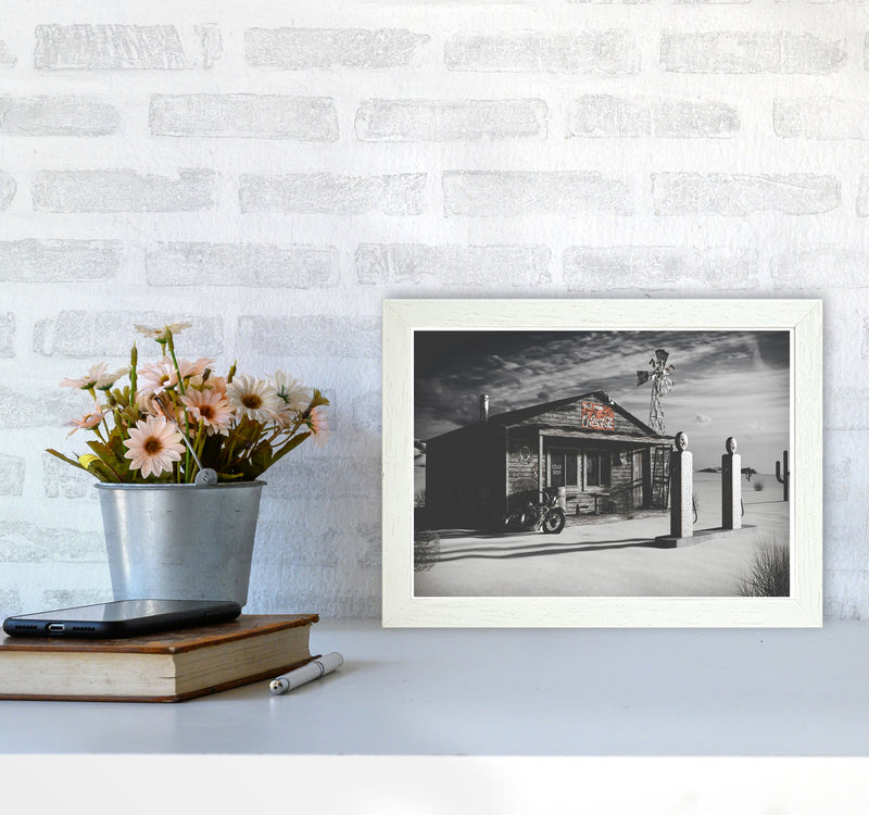 Texas Store Coca Cola Modern Print A4 Oak Frame