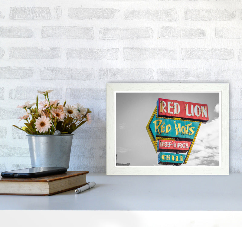 Vintage American Billboard Modern Print A4 Oak Frame