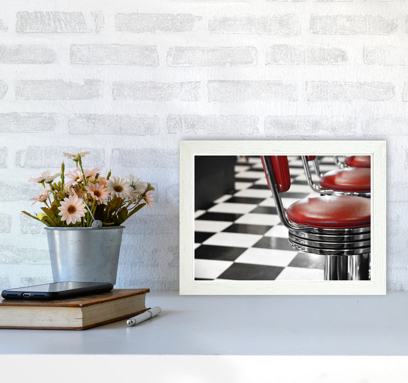 Vintage American Diner Modern Print A4 Oak Frame