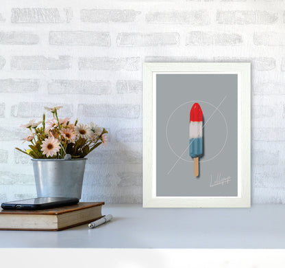 Ice Lolly Modern Print, Framed Kitchen Wall Art A4 Oak Frame