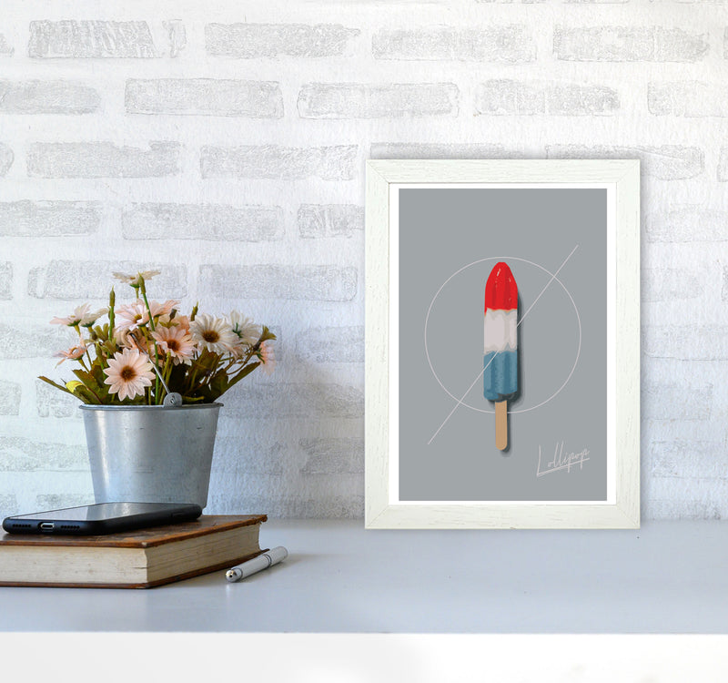 Ice Lolly Modern Print, Framed Kitchen Wall Art A4 Oak Frame