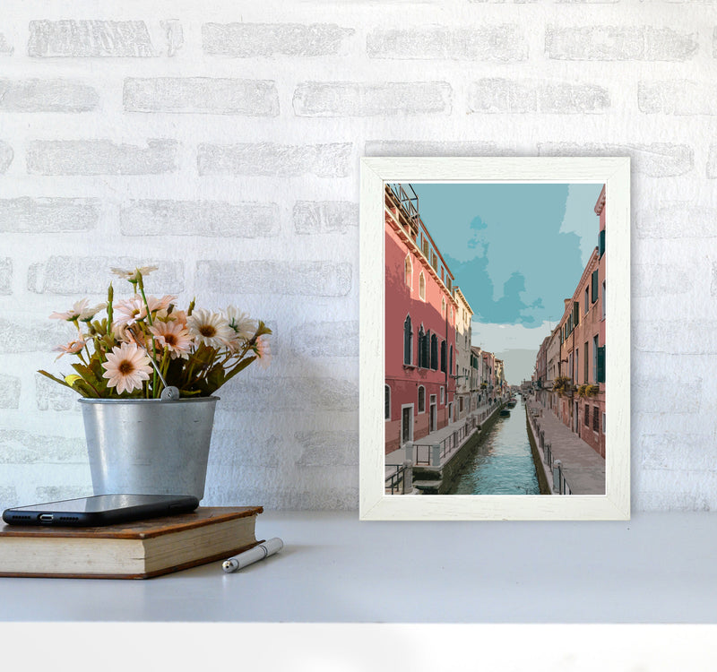 Venice Portrait 2 Modern Print A4 Oak Frame