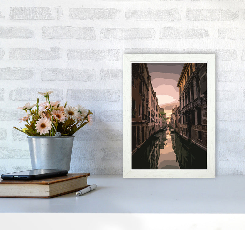 Venice Portrait 3 Modern Print A4 Oak Frame