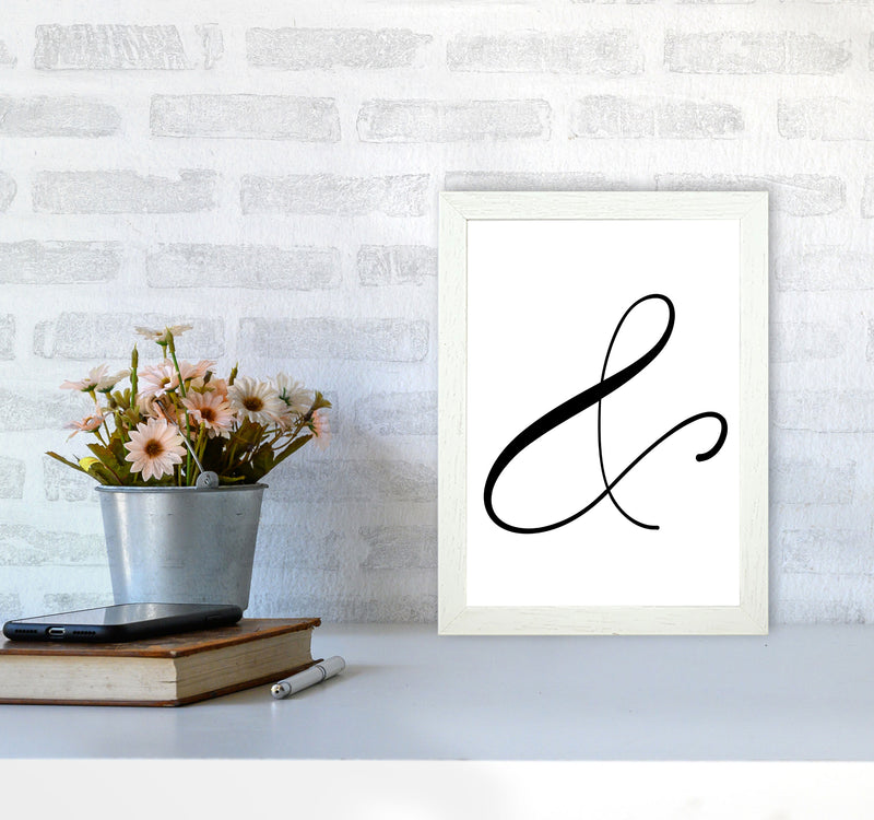 Ampersand Framed Typography Wall Art Print A4 Oak Frame