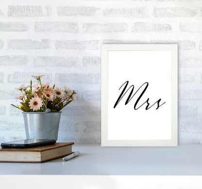 Mrs Framed Typography Wall Art Print A4 Oak Frame