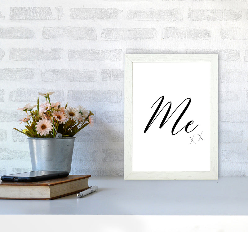 Me Framed Typography Wall Art Print A4 Oak Frame