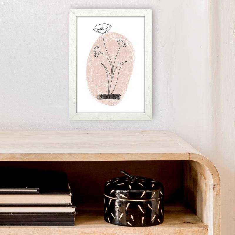 Dalia Chalk Pink Circle Flower  Art Print by Pixy Paper A4 Oak Frame