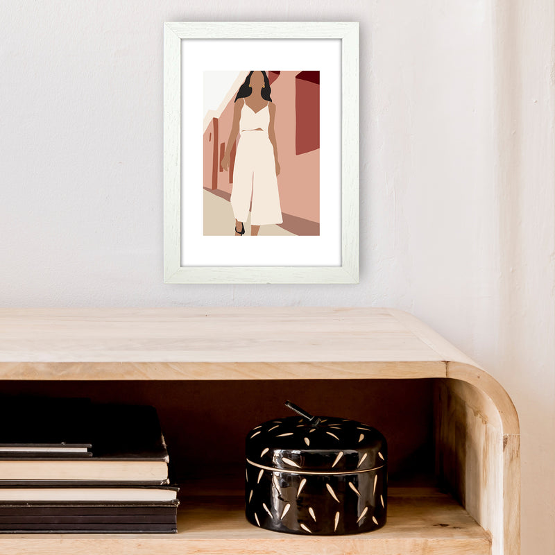 Mica Girl In Street N7  Art Print by Pixy Paper A4 Oak Frame