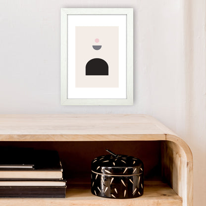Mila Pink Abstract N13  Art Print by Pixy Paper A4 Oak Frame