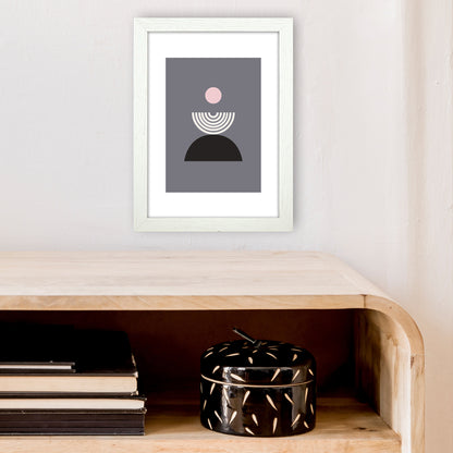 Mila Pink Fountain N9  Art Print by Pixy Paper A4 Oak Frame