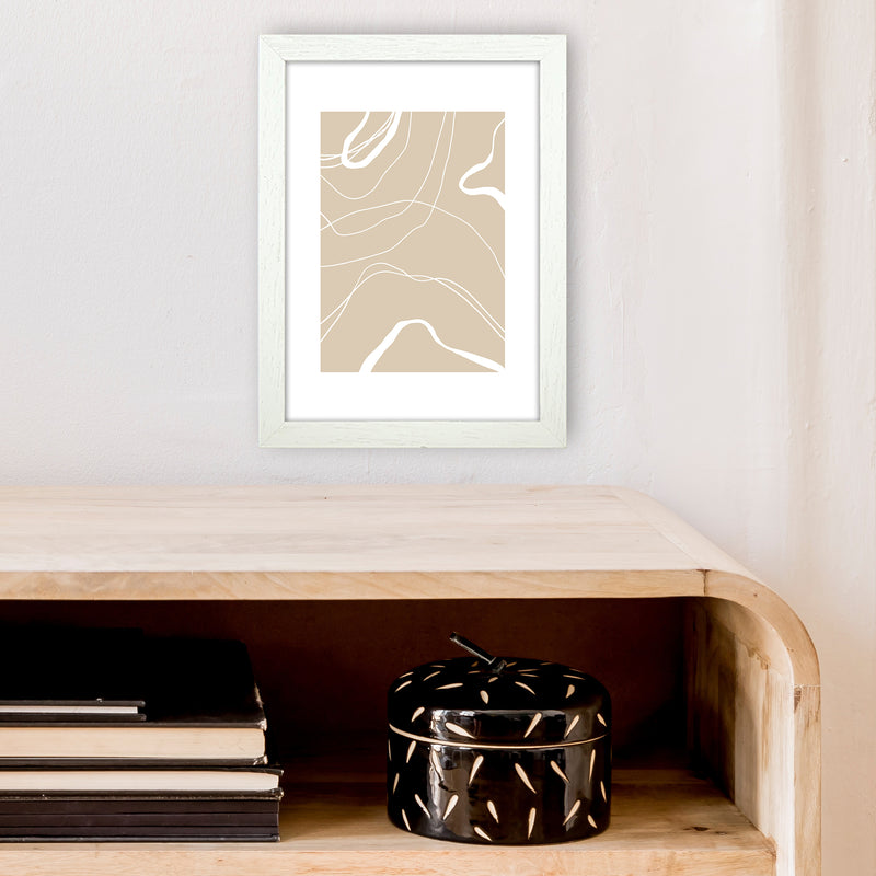 Mica Sand Swirls N24  Art Print by Pixy Paper A4 Oak Frame