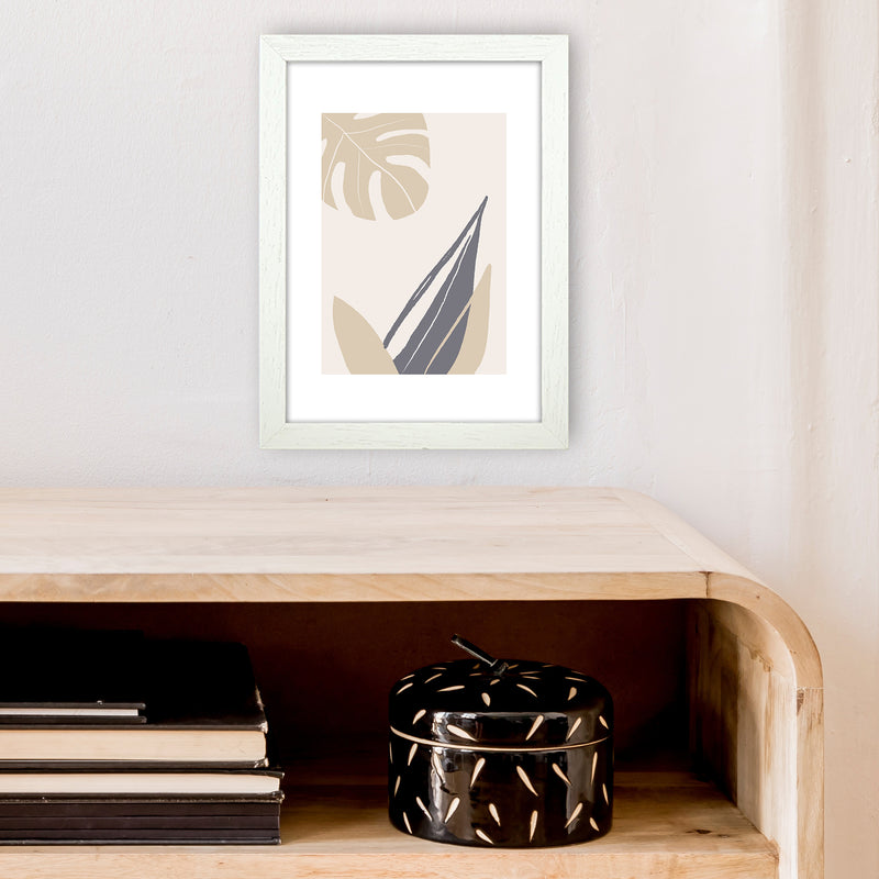 Mila Plant Leaf N21  Art Print by Pixy Paper A4 Oak Frame