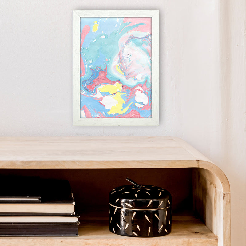 Liquid Mix Rainbow  Art Print by Pixy Paper A4 Oak Frame