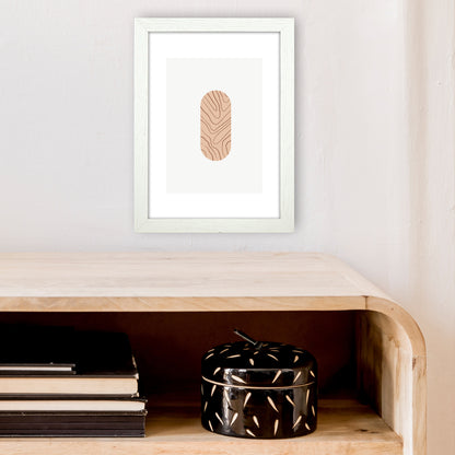 Mila Leaf Pink N2  Art Print by Pixy Paper A4 Oak Frame