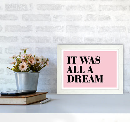 It Was All A Dream Neon Funk  Art Print by Pixy Paper A4 Oak Frame