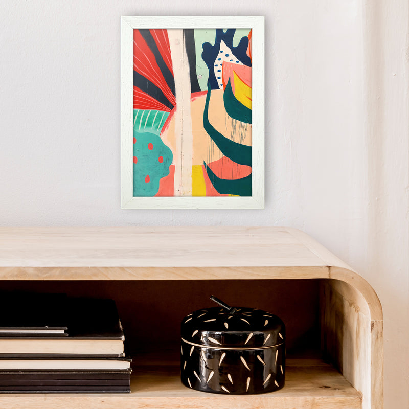Painted Abstract Shapes  Art Print by Pixy Paper A4 Oak Frame