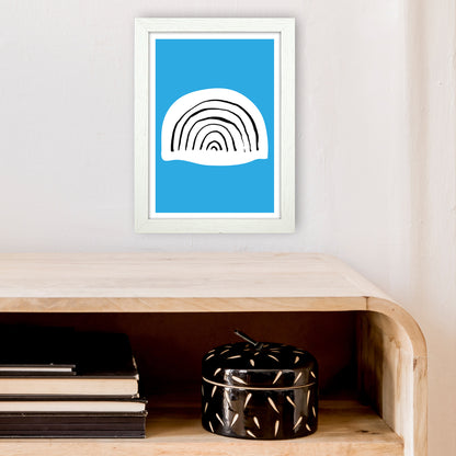 Blue Rainbow Neon Funk  Art Print by Pixy Paper A4 Oak Frame