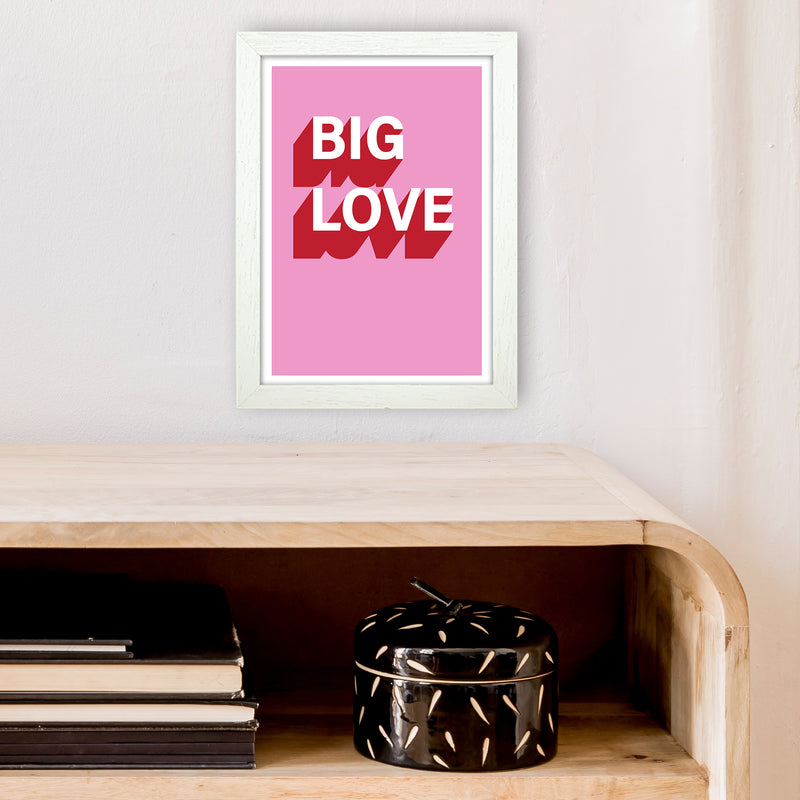 Big Love Shadow  Art Print by Pixy Paper A4 Oak Frame