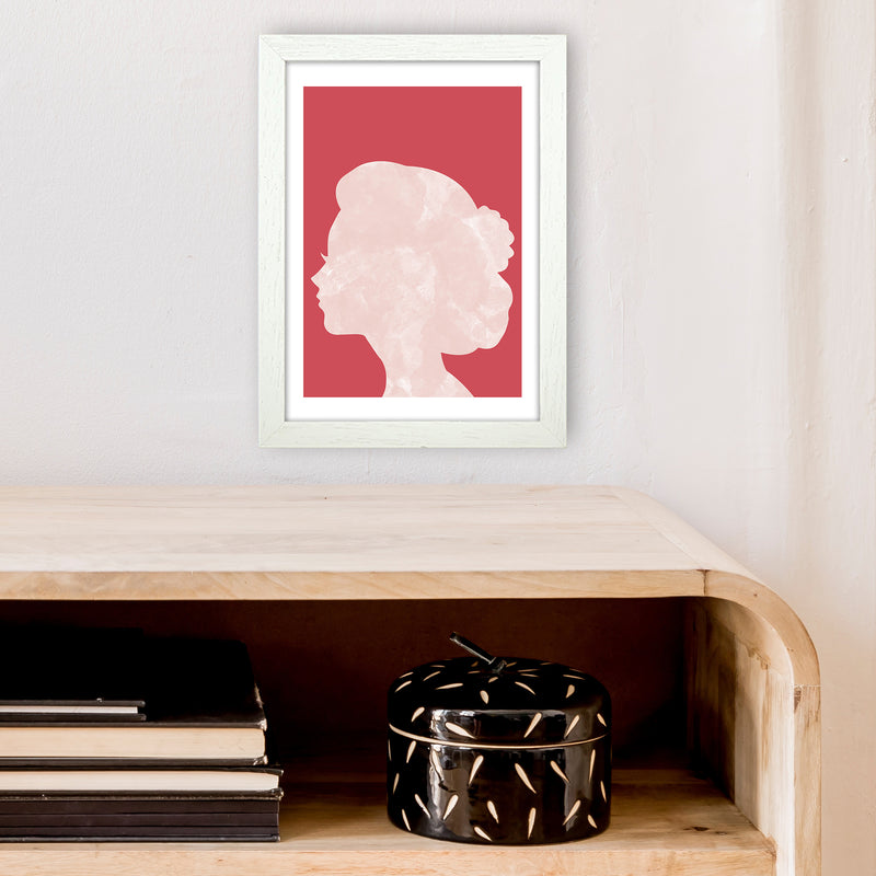 Marble Head Red  Art Print by Pixy Paper A4 Oak Frame
