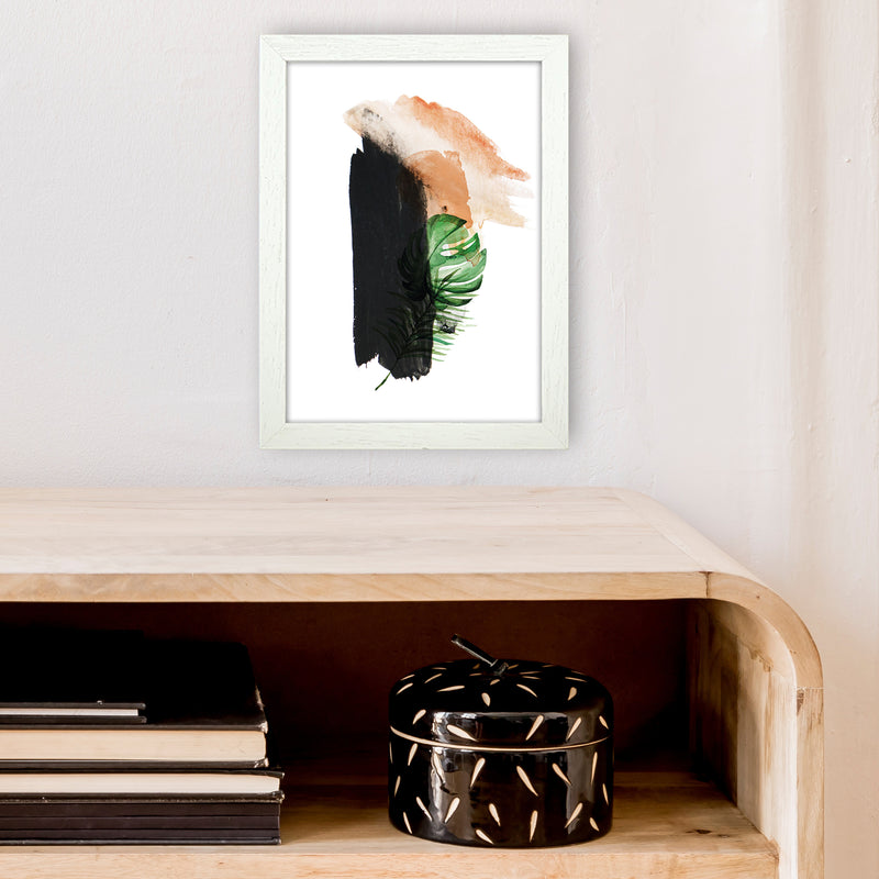 Exotic Abstract Strokes  Art Print by Pixy Paper A4 Oak Frame