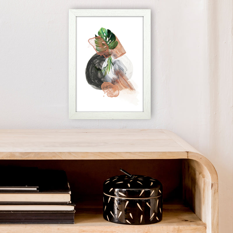 Round Exotic Abstract  Art Print by Pixy Paper A4 Oak Frame