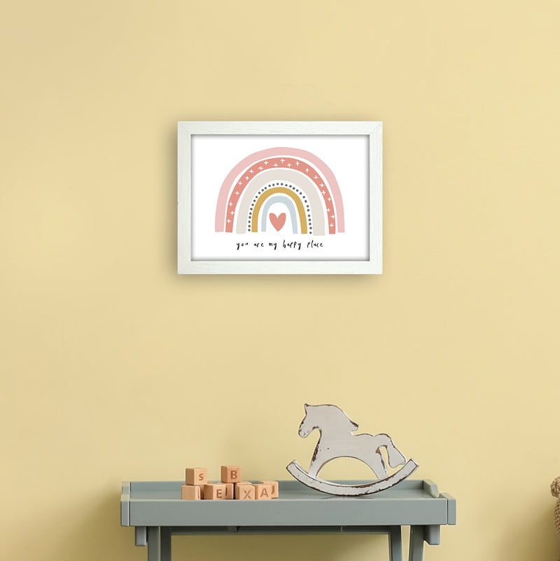 You Are My Happy Place Rainbow  Art Print by Pixy Paper A4 Oak Frame