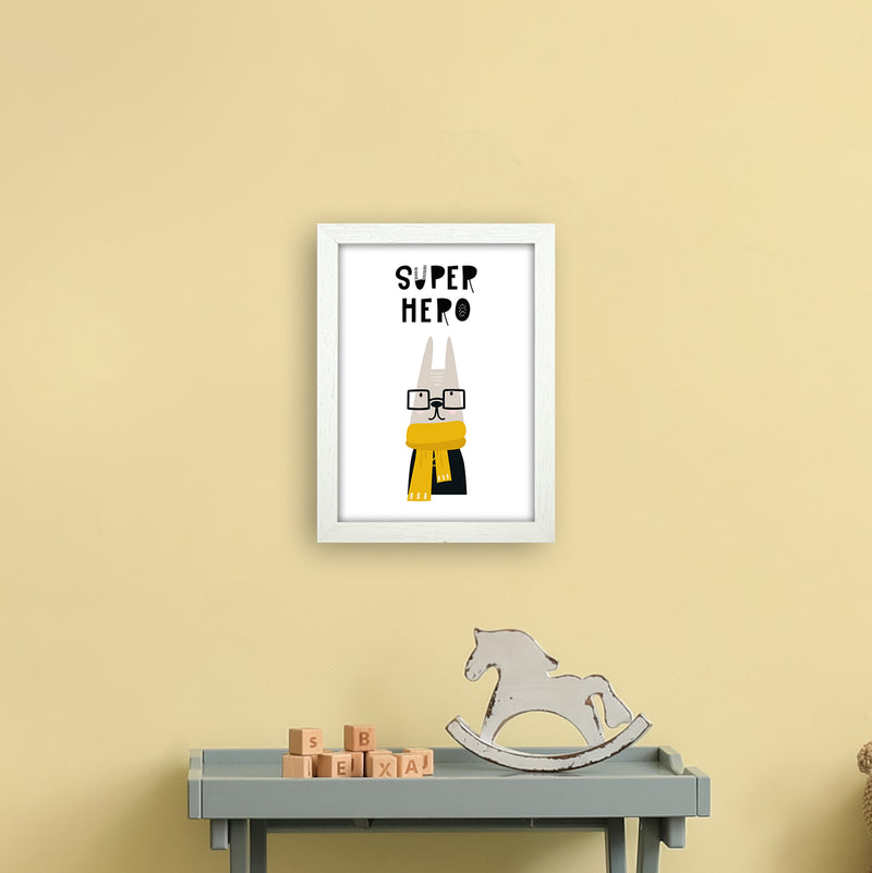 Super Hero Animal Pop  Art Print by Pixy Paper A4 Oak Frame