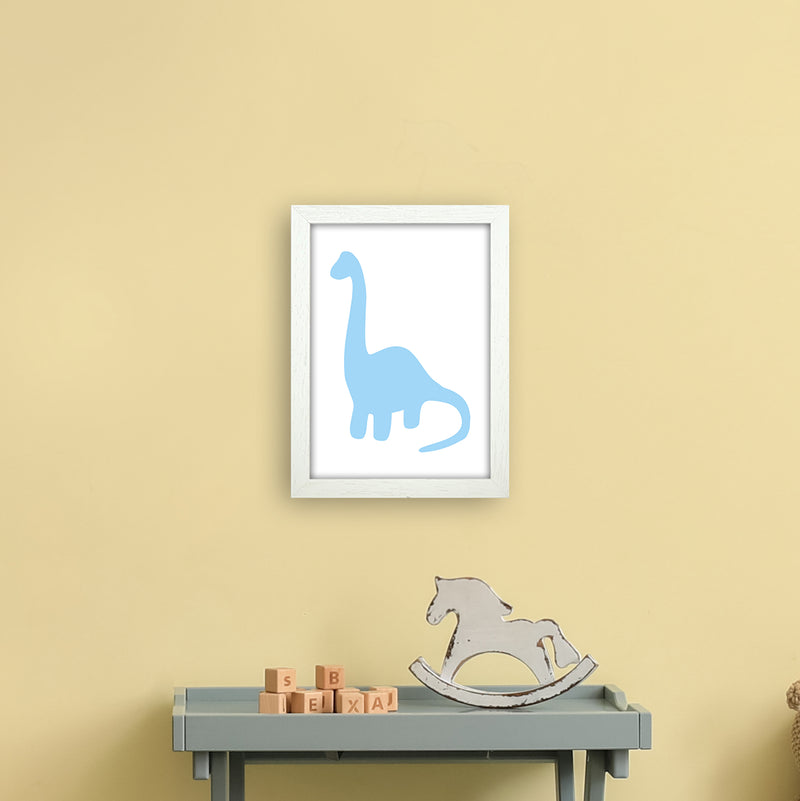 Brach Light Blue  Art Print by Pixy Paper A4 Oak Frame