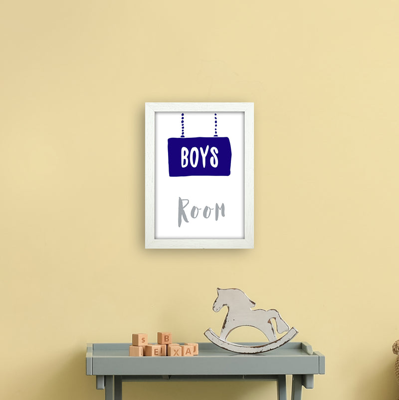 Boys Room Navy  Art Print by Pixy Paper A4 Oak Frame
