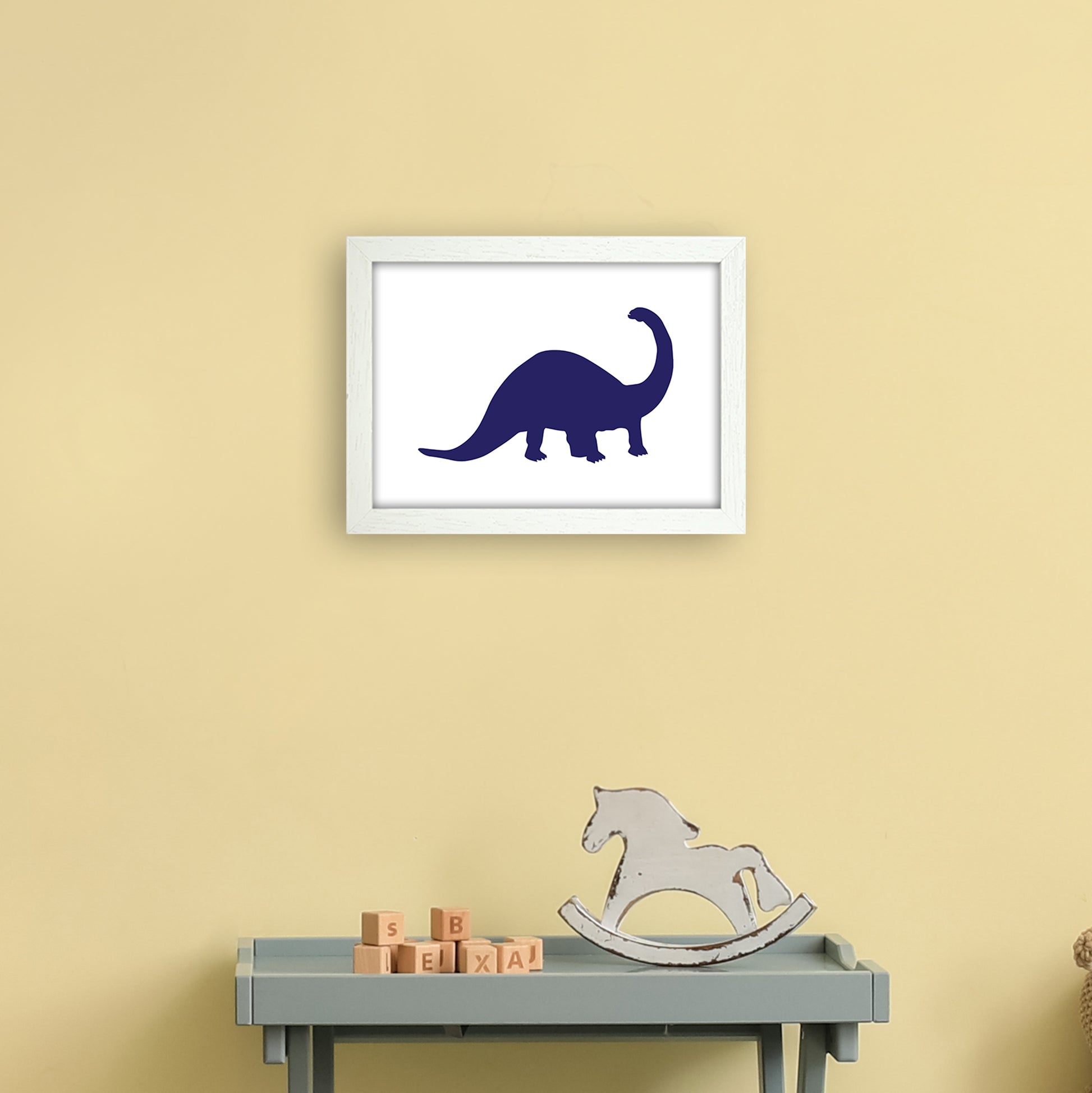 Sauro Navy  Art Print by Pixy Paper A4 Oak Frame