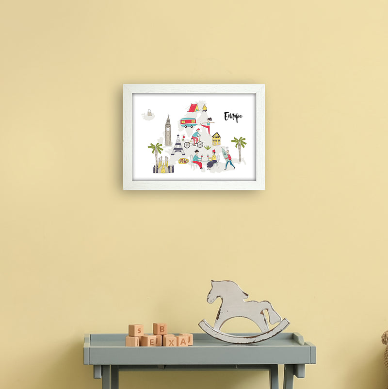 Europe Map  Art Print by Pixy Paper A4 Oak Frame