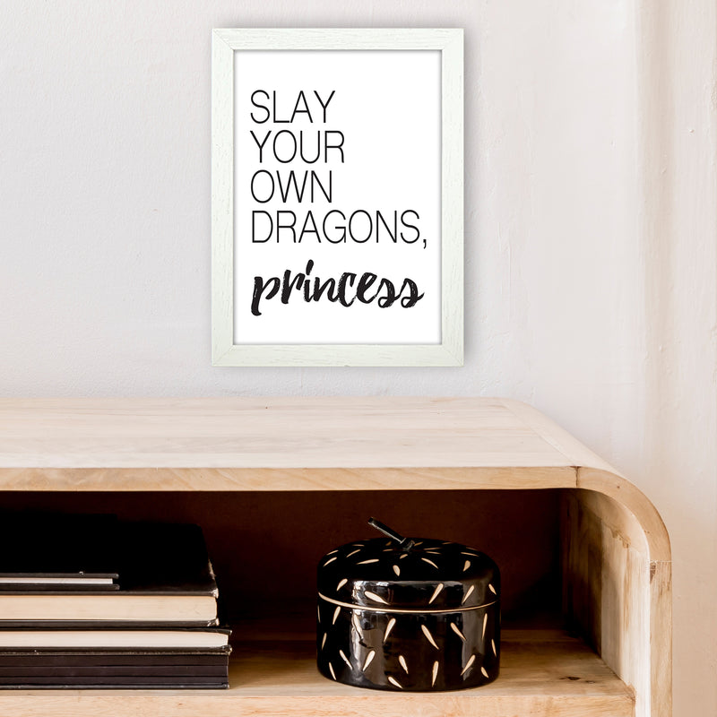 Slay Your Own Dragons  Art Print by Pixy Paper A4 Oak Frame