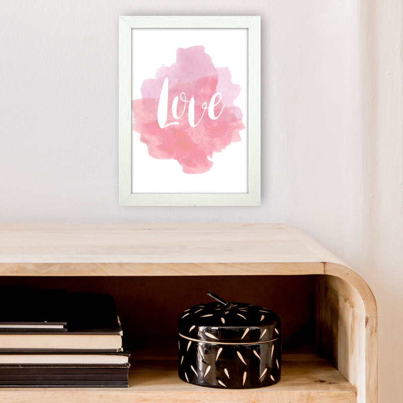 Love Watercolour  Art Print by Pixy Paper A4 Oak Frame