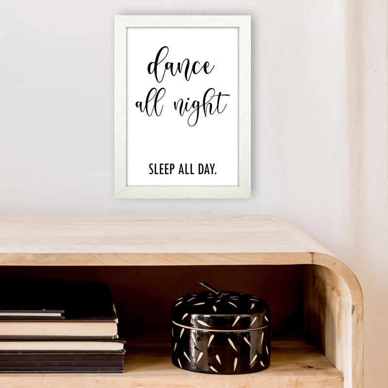 Dance All Night  Art Print by Pixy Paper A4 Oak Frame