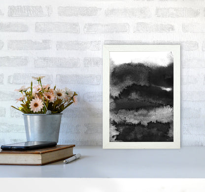 Majestic Monochrome Watercolour 16 Art Print by Pixy Paper A4 Oak Frame