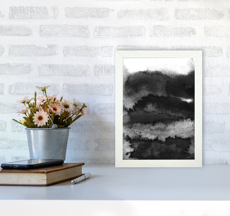 Majestic Monochrome Watercolour 16 Art Print by Pixy Paper A4 Oak Frame