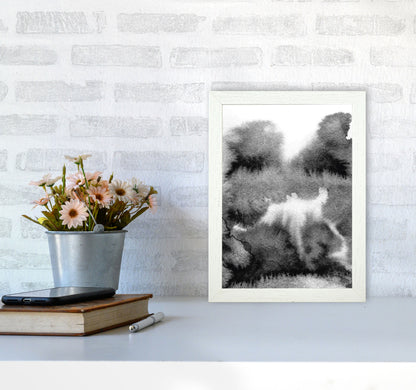 Majestic Monochrome Watercolour 17 Art Print by Pixy Paper A4 Oak Frame