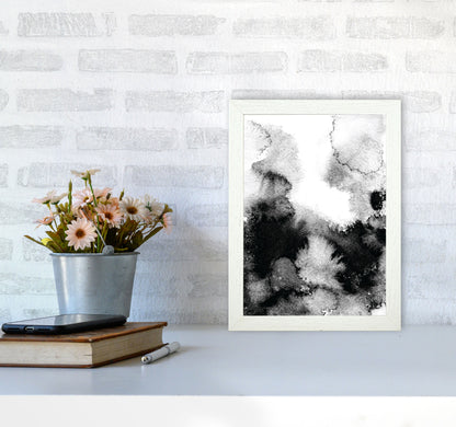 Majestic Monochrome Watercolour 12 Art Print by Pixy Paper A4 Oak Frame