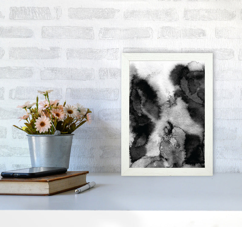 Majestic Monochrome Watercolour 11 Art Print by Pixy Paper A4 Oak Frame