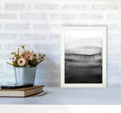 Majestic Monochrome Watercolour 18 Art Print by Pixy Paper A4 Oak Frame