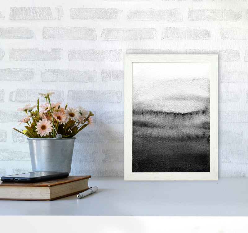 Majestic Monochrome Watercolour 18 Art Print by Pixy Paper A4 Oak Frame