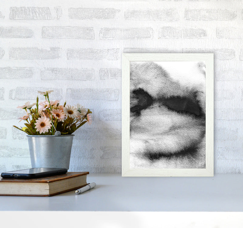 Majestic Monochrome Watercolour 08 Art Print by Pixy Paper A4 Oak Frame