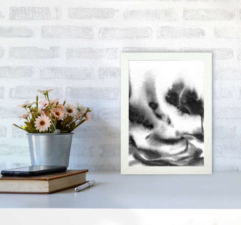 Majestic Monochrome Watercolour 06 Art Print by Pixy Paper A4 Oak Frame