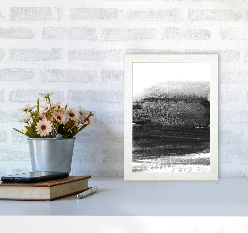 Majestic Monochrome Watercolour 01 Art Print by Pixy Paper A4 Oak Frame