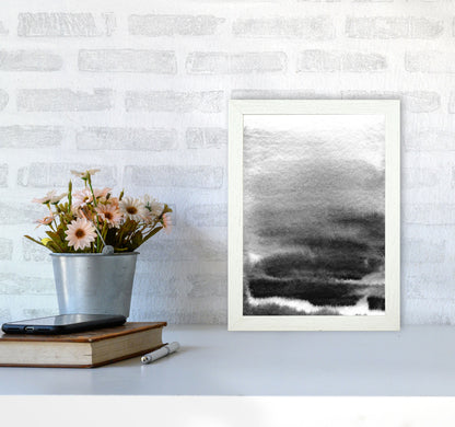 Majestic Monochrome Watercolour 02 Art Print by Pixy Paper A4 Oak Frame